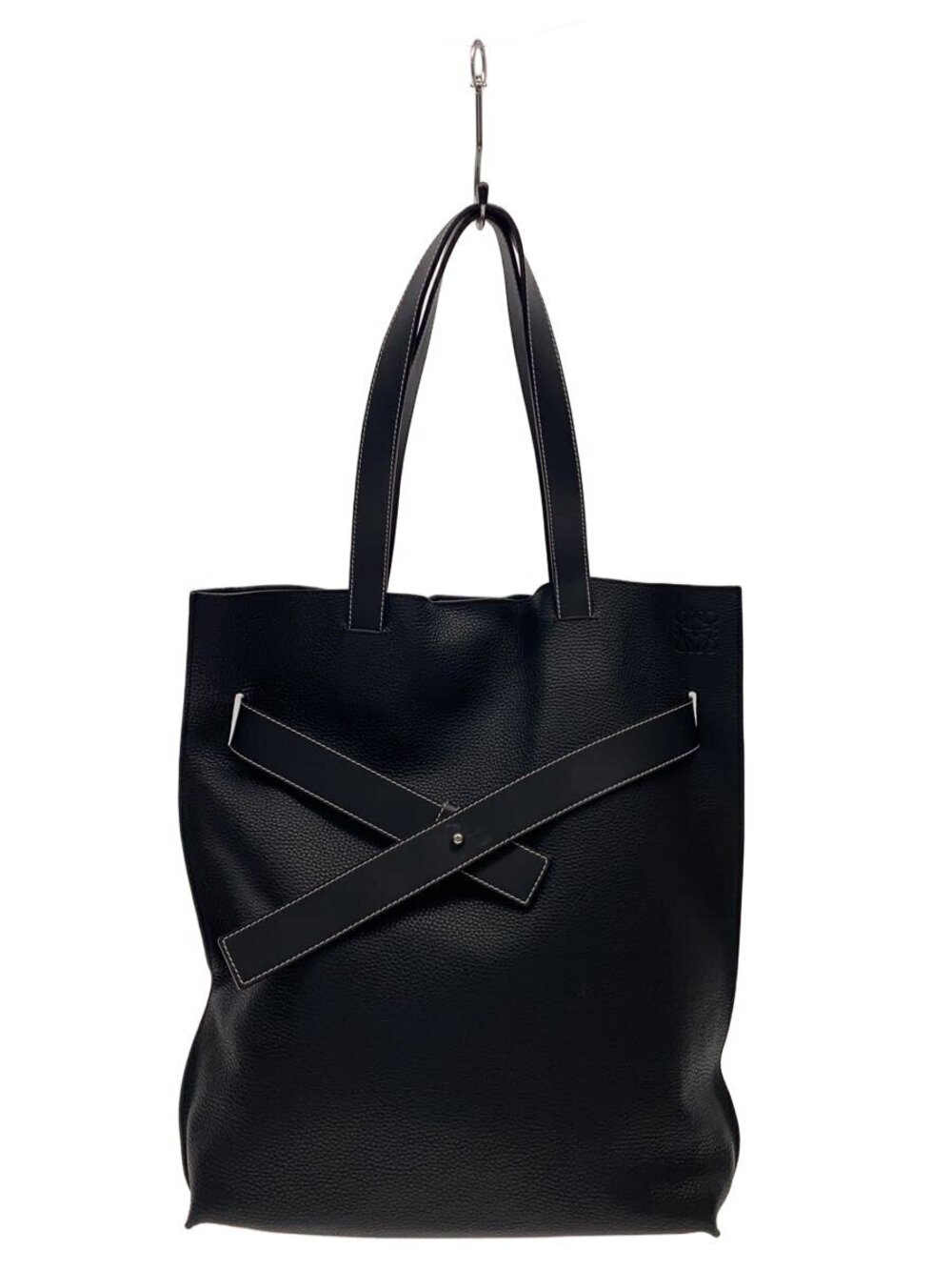 Loewe Strap Vertical Tote Bag Leather Black